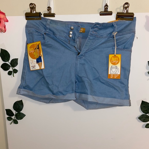 High rise light blue shorts - Picture 1 of 4